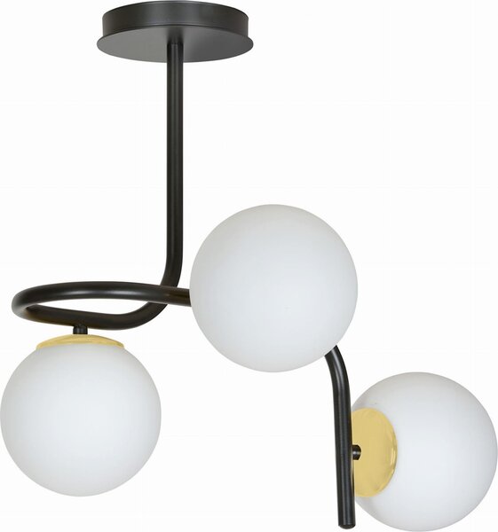 Lampada a sospensione RAGNAR bianco e nero 3xE14x10W in vetro, dimensioni: 51x57x57 cm, IP20, Emibig