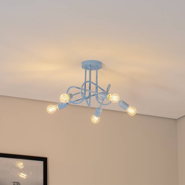 Plafoniera soffitto Oxford HELAM, dimmerabile, Blu, Soggiorno / Sala da pranzo, Metallo, Plafoniera
