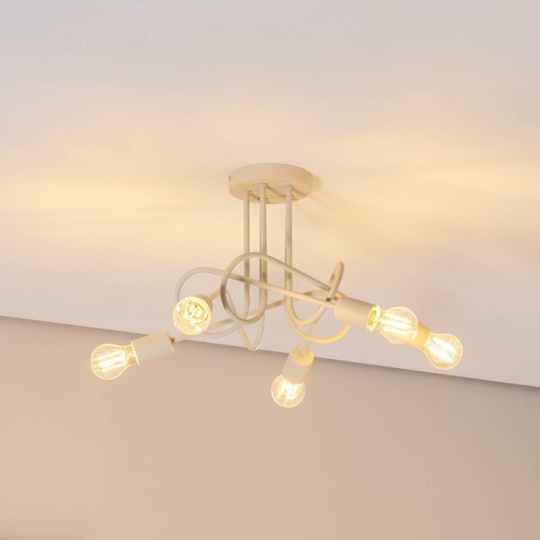 Plafoniera soffitto Oxford HELAM, dimmerabile, Crema / Ambra, Soggiorno / Sala da pranzo, Metallo, Plafoniera