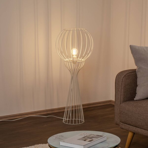 Lampada da terra Mercure HELAM, Crema / Ambra, Soggiorno / Sala da pranzo, Metallo, Lampada da terra