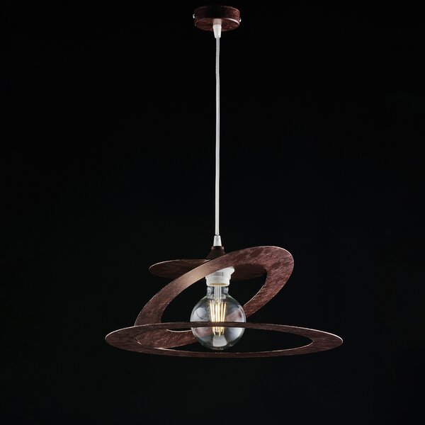 Sospensione Moderna 1 Luce Ferro Taglio Laser Marrone e Corten Serie Geko
