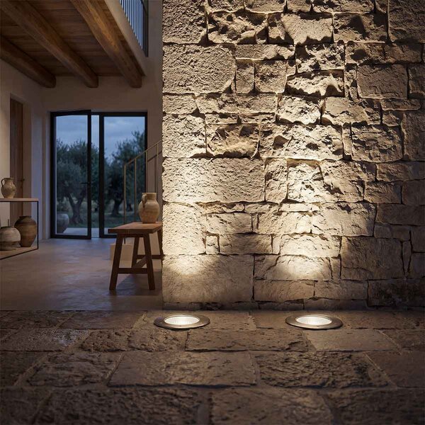 Faro interrato con base E27 - per lampade PAR30 e PAR38 - Doppio Pressacavo