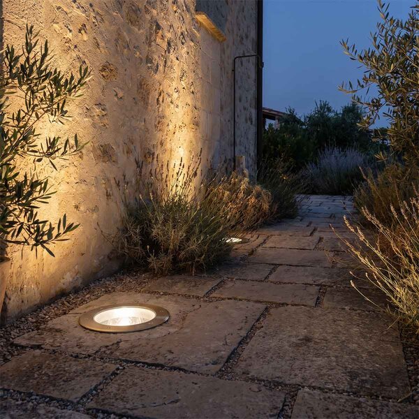Faro interrato con base E27 - per lampade PAR30 e PAR38 - Doppio Pressacavo