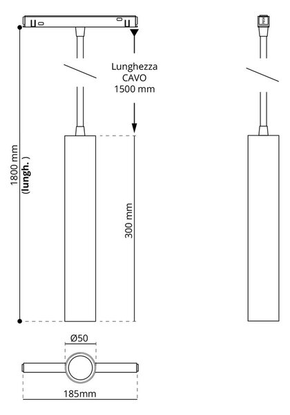 Lampada a Sospensione 10W Magnetica CCT CRI92 Bianca Colore Bianco Variabile CCT