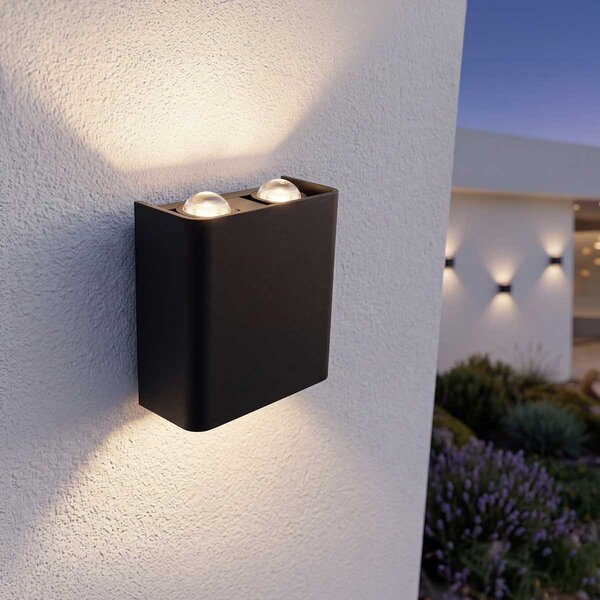 Applique da Parete Quadrata Bidirezionale 4W CCT IP54 Nera Colore Bianco Variabile CCT