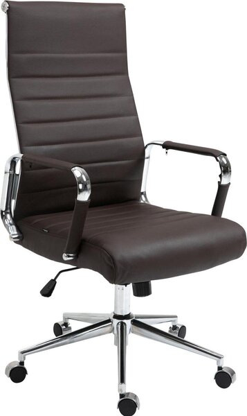 Sedia da ufficio esclusiva, seduta ergonomica, pelle bovina di alta qualità, meccanismo girevole | Colore: Marrone