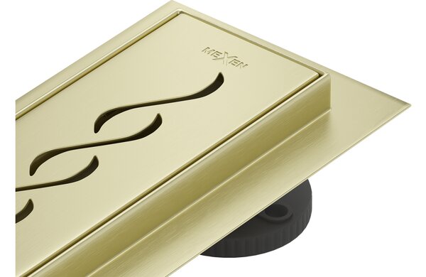 Mexen Flat 360° M18 scarico lineare rotante 50 cm, oro spazzolato - 1A23050-40