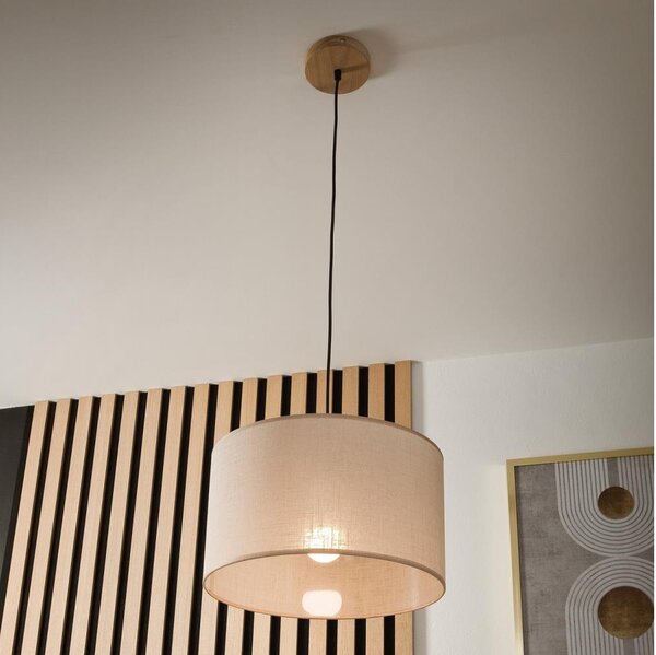 Lampadario a cavo ANTONIO 1xE27/60W/230V rovere