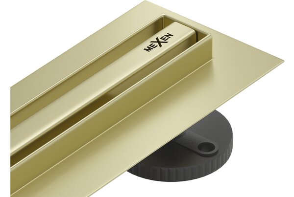 Mexen Flat 360° Slim scarico lineare girevole 50 cm, oro spazzolato - 1A41050