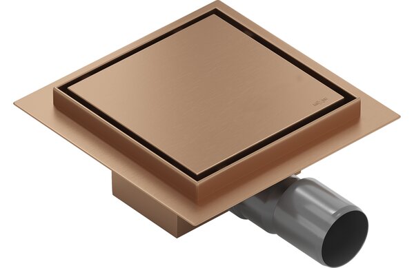 Mexen Flat-Q M13 griglia da pavimento quadrata 15 x 15 cm, rame spazzolato - 1C10015