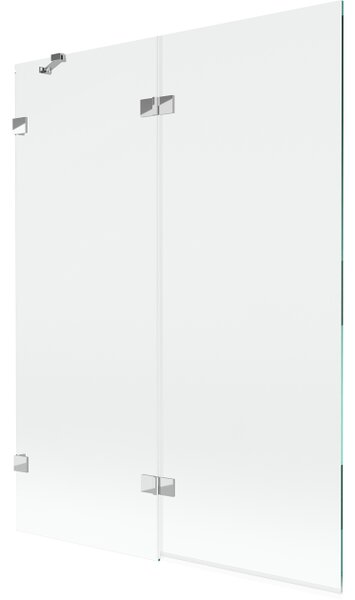 Mexen Lunar paravento per vasca da bagno a 2 ante sinistro 130 x 150 cm, trasparente, cromo - 897-130-100-01-00-L