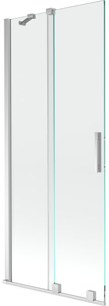 Mexen Velar paravento per vasca da bagno a 2 ante scorrevoli 85 x 150 cm, trasparente, cromo - 896-085-000-01-01