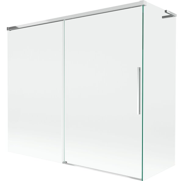 Mexen Rox L paratia vasca da bagno a 2 ante scorrevoli 180 + 80 x 150 cm, trasparente, cromo - 8C9L-180-080-01-00