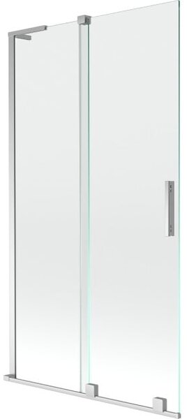 Mexen Velar L paratia vasca da bagno scorrevole a 2 ante 100 x 150 cm, trasparente, cromato - 896-100-003-01-01