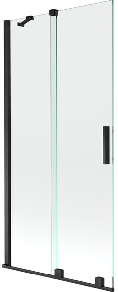 Mexen Velar paravento per vasca da bagno scorrevole a 2 ante 90 x 150 cm, trasparente, nero - 896-090-000-01-70