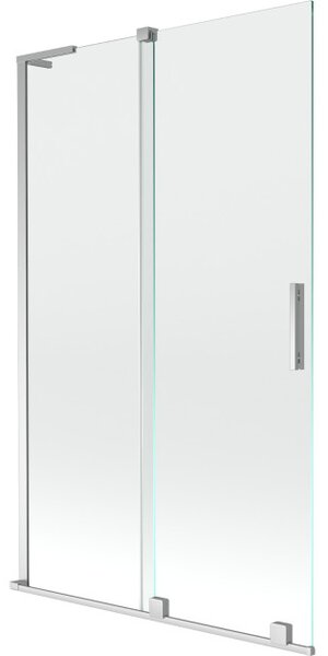 Mexen Velar L paravento per vasca da bagno a 2 ante scorrevoli 110 x 150 cm, trasparente, cromo - 896-110-003-01-01