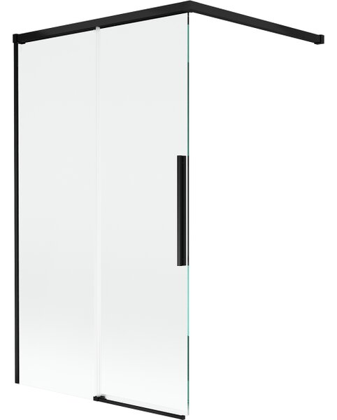 Mexen Rox paravento da vasca 2-ante scorrevole 100 x 150 cm, trasparente, nero - 8C9-100-003-70-00