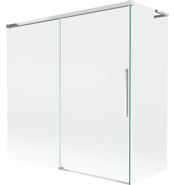 Mexen Rox L paravento per vasca da bagno a 2 ante scorrevoli 160 + 70 x 150 cm, trasparente, cromo - 8C9L-160-070-01-00