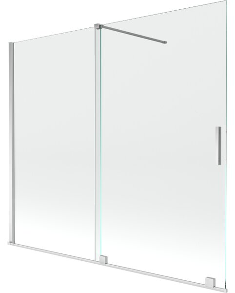 Mexen Velar paravento da bagno 2 ante scorrevoli 180 x 150 cm, trasparente, cromo - 896-180-000-01-01