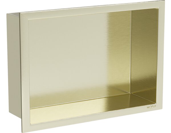 Mexen X-Wall-R mensola da incasso con bordo 30 x 20 cm, oro spazzolato - 1950302010