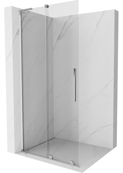 Mexen Velar L Parete doccia scorrevole Walk-in 100 x 200 cm, trasparente 8 mm, cromo - 871-100-003-03-01