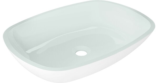 Mexen Araks lavabo da appoggio in vetro 54 x 39 cm, bianco - 24155430