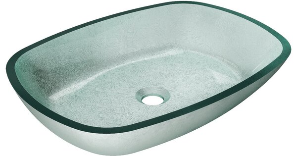 Mexen Araks lavabo sopra il piano in vetro 54 x 39 cm, argento - 24155411