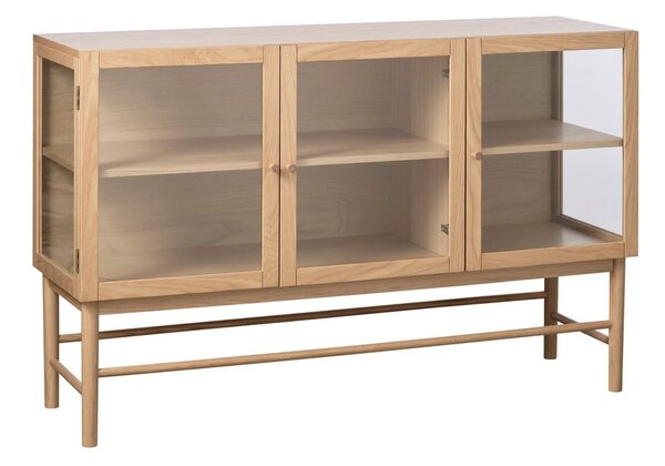 Vetrina in legno di quercia di colore naturale 88x140 cm Elba - Unique Furniture