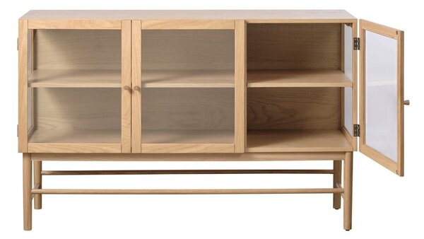 Vetrina in legno di quercia di colore naturale 88x140 cm Elba - Unique Furniture