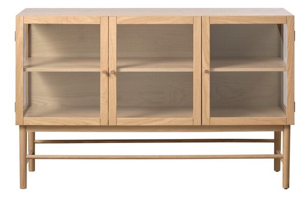 Vetrina in legno di quercia di colore naturale 88x140 cm Elba - Unique Furniture