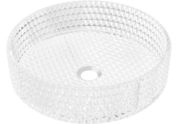Mexen Aura lavabo da appoggio in vetro 39 x 39 cm, trasparente - 24013900