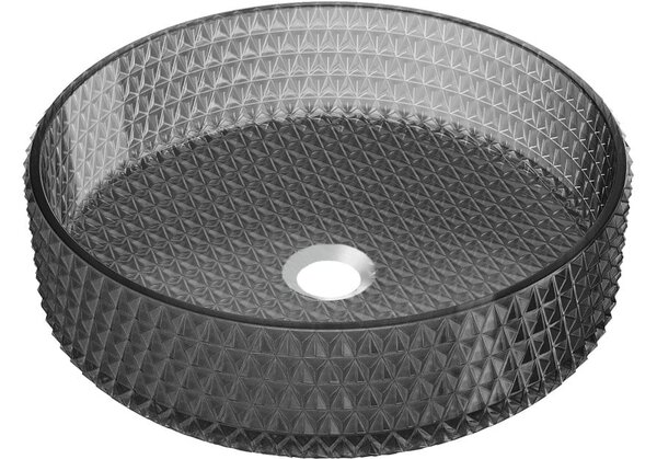Mexen Aura lavabo da appoggio in vetro 39 x 39 cm, nero - 24013970