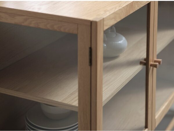Vetrina in legno di quercia di colore naturale 88x140 cm Elba - Unique Furniture