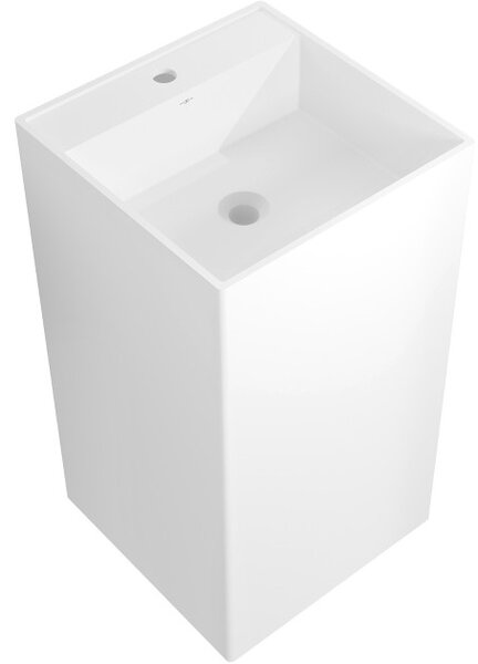 Mexen Belen lavabo a colonna in conglomerato 45 x 45 cm, bianco opaco - 26604500