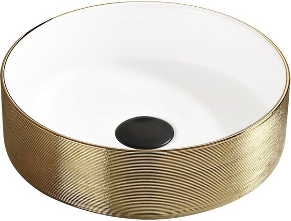 Mexen Clarisa lavabo da appoggio 36 x 36 cm, bianco/oro - 22073655