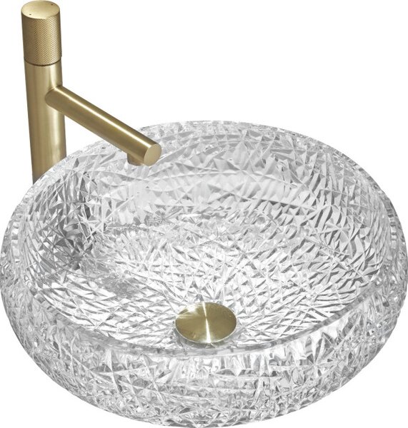 Mexen Celia lavabo da appoggio in vetro 44 x 44 cm, trasparente - 24034400