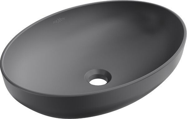 Mexen Cornelia lavabo da appoggio 50 x 37 cm, grigio scuro opaco - 21885071