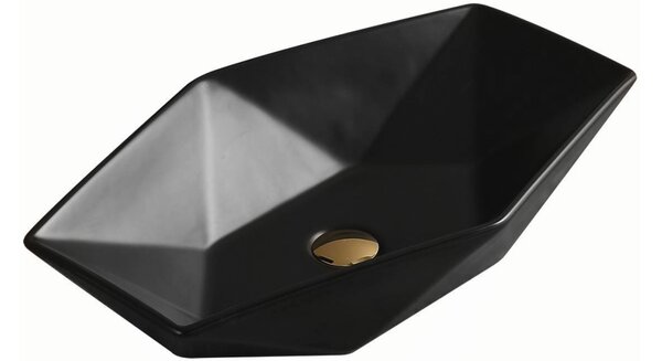 Mexen Elena lavandino da appoggio 63 x 41 cm, nero opaco - 21476385