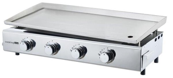 COOKINGBOX FAVEX Brasilia: piano cottura a gas con 4 bruciatori, dimensioni XXL (84 x 34 cm), in acciaio inossidabile, accensione piezoelettrica, potenza 10 kW