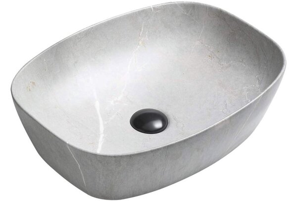 Mexen Editta lavabo da appoggio 49 x 37 cm, pietra grigia - 21384962