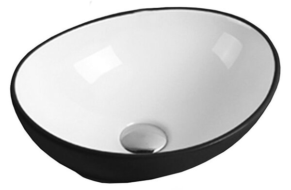 Mexen Elza lavello da appoggio 40 x 33 cm, bianco/nero - 21014075
