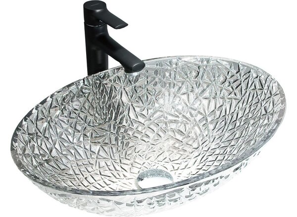 Mexen Goa lavandino da appoggio in vetro 50 x 36 cm, trasparente - 24085000