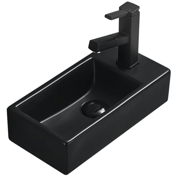 Mexen Inez lavabo da appoggio sinistro 40 x 20 cm, nero opaco - 21484085L