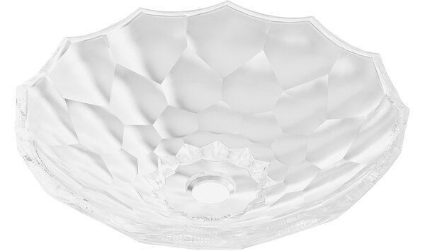 Mexen Inga lavabo in vetro da appoggio 44 x 44 cm, trasparente - 24074400