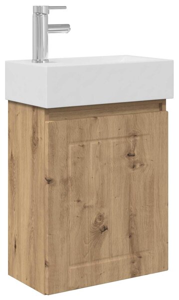 Mobile bagno con rubinetto Rovere Artigianale