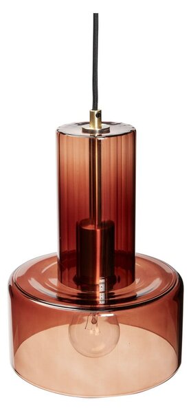 Lampadario dimmerabile marrone con diffusore in vetro ø 20 cm Ripple - Hübsch