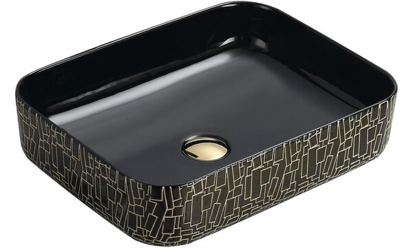 Mexen Lorita lavandino da appoggio 51 x 39 cm, nero/oro - 22135163