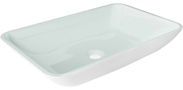 Mexen Megan lavabo da appoggio in vetro 56 x 36 cm, bianco - 24135630