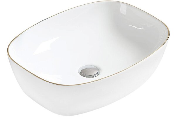 Mexen Lita lavabo da appoggio 49 x 37 cm, bianco/oro - 22124905