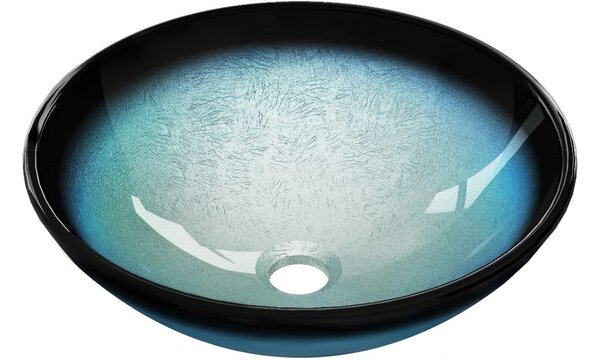 Mexen Mira lavabo da appoggio in vetro 42 x 42 cm, blu - 24124247